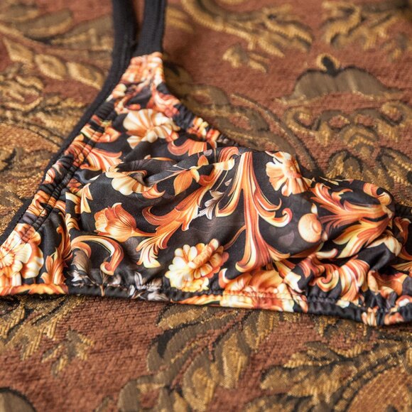 Mens Ornate Print Thin Sides Thong Handmade - Picture 4 of 5